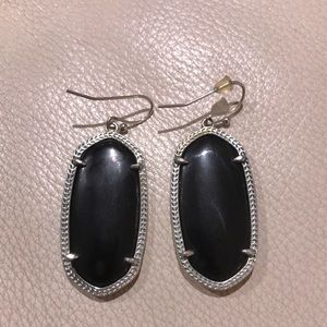 Black Silver Kendra Scott Drop Earrings
